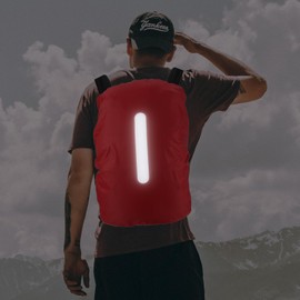 M METERXITY Backpack Rain Cover - Waterproof Lightweight Cover with Vertical Reflective Strap, Apply to Cycling/Mountain Climbing (75-85L, XXL, Red)