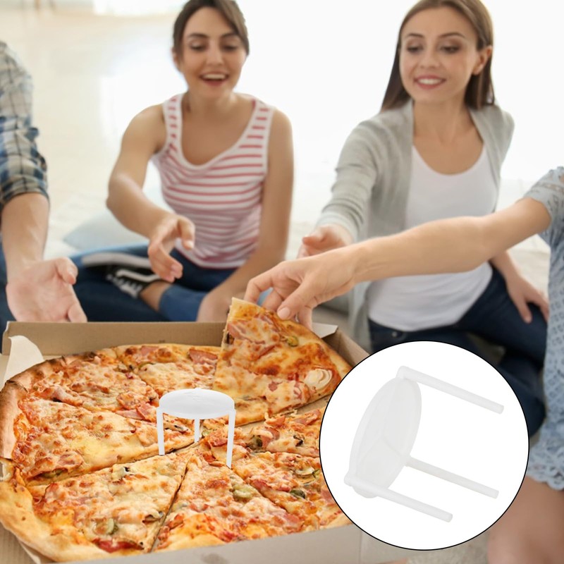 LOLYSIC 500PCS Pizza Saver, White Plastic Pizza Table Stand, Plzza