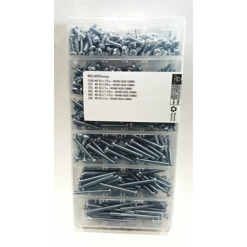 Everbilt #8-32 Electrician's Machine Screw Kit 800994 6Different Sz.ZINC 370