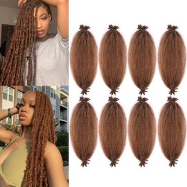 Marley Twist Braiding Hair 16 Inch Afro Twist Hair 8 Packs Marley Hair Spring Twist Hair Synthetic Kinky Twist Hair Wrapping Hair Extensions for Soft Locs(16 Inch,8Pack,30#)