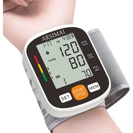 Blood Pressure Monitor - Wrist Accurate Automatic High Blood Pressure Monitors Portable LCD Screen with Storage Case and Adjustable Cuff Powered by Battery - Black