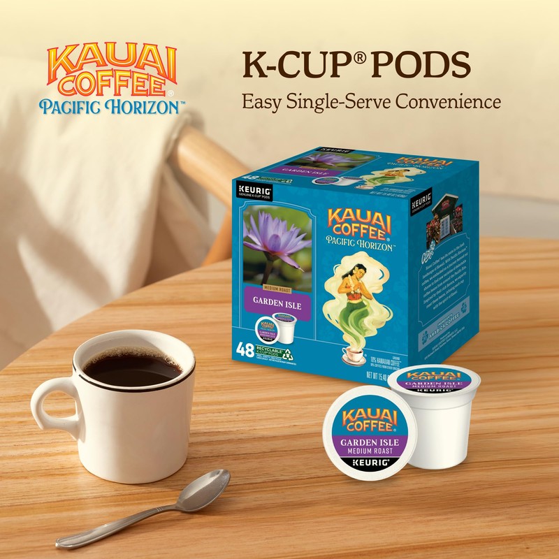 Kauai Coffee K-Cup Pods - Garden Isle, 48 K-Cup Pods