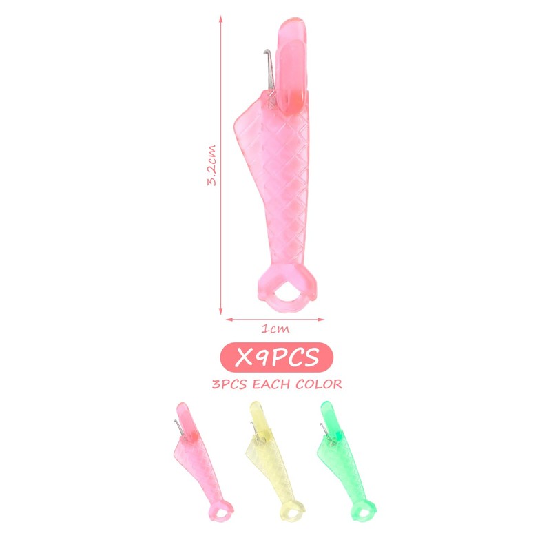 Pack of 9 Mini Fish Needle Threader, Plastic Needle Threader,