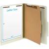 10 Letter Size Gray Green Classification Folders - 1 Divider