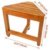 VaeFae Teak Shower Corner Bench, Wooden Foot Rest, Shower Bench