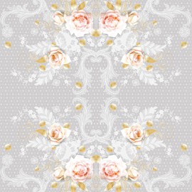 Keep Unique 20-ct 13x13 Roses Paper Decoupage Napkins, 3-Ply Serviette Tissue Luncheon Floral Napkin for Art, Dinner, and Party, Disposable Napkins (Grey Lace, Pack of 1)