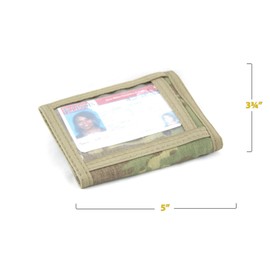 Camouflage Bifold Nylon ID Wallet. Hook and Loop. Made in USA (Multi-Cam)