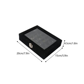 Nideen 24 Grids Earring Storage Organiser, Velvet Jewellery Box Earring Box, Jewellery Storage Display Box for Rings, Earrings, Charms, Pendants, Beige