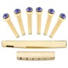 Unxuey 6pcs 6 String Golden Brass Guitar Bridge Pins and