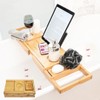 Foldable Bamboo Bathtub Tray Caddy - Expandable Bath Tray for