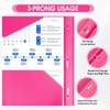 24 Pack Plastic Folders with Pockets and 3 Prongs,Waterproof Heavy