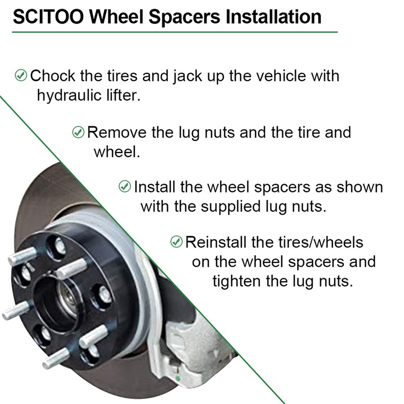 SCITOO 2X 5 Lug 1" Wheel Spacer Adapters 5x100mm to