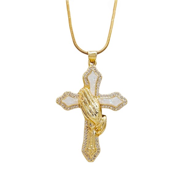Eseres Gold Cross Necklace Crucifix Pendant Necklaces Oil Dripping Cross
