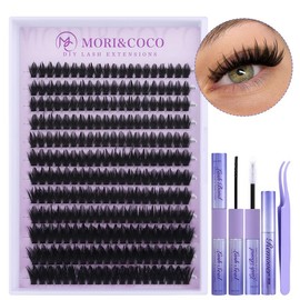Volume Anime Lash Clusters Kit  zanlufly  120D Full Lashes Wet Wispy Look Cluster Lashes Pre-made Spike Lash Extension Kit Lash Twezzer Lash Bond and Seal Lash Remover dealsforyoudays:_Manga Kit