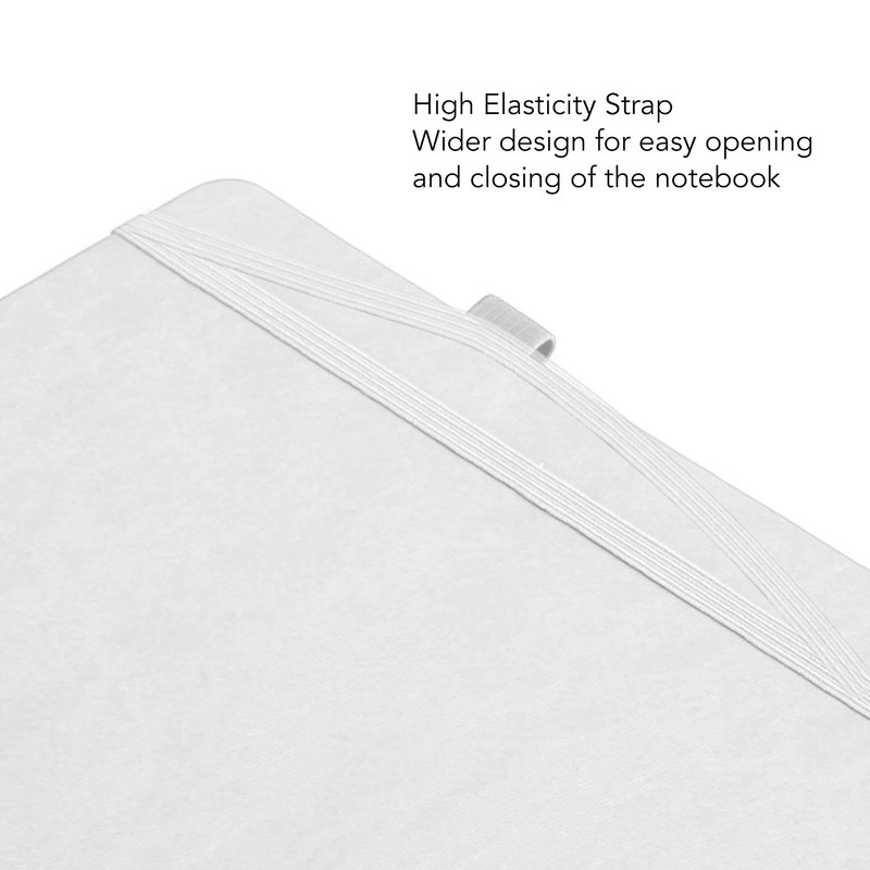 A5 Lined Notebook Portable PU Leather Hardcover Notebook with Elastic