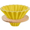 EHERDM Ceramic Coffee Dripper with Wood Cup Stand Pour Over