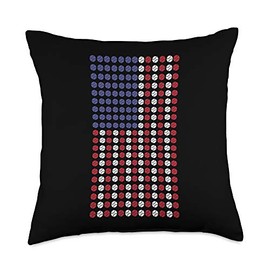 American Flag US Patriot Softball Cool Sports Lover Gifts Throw Pillow