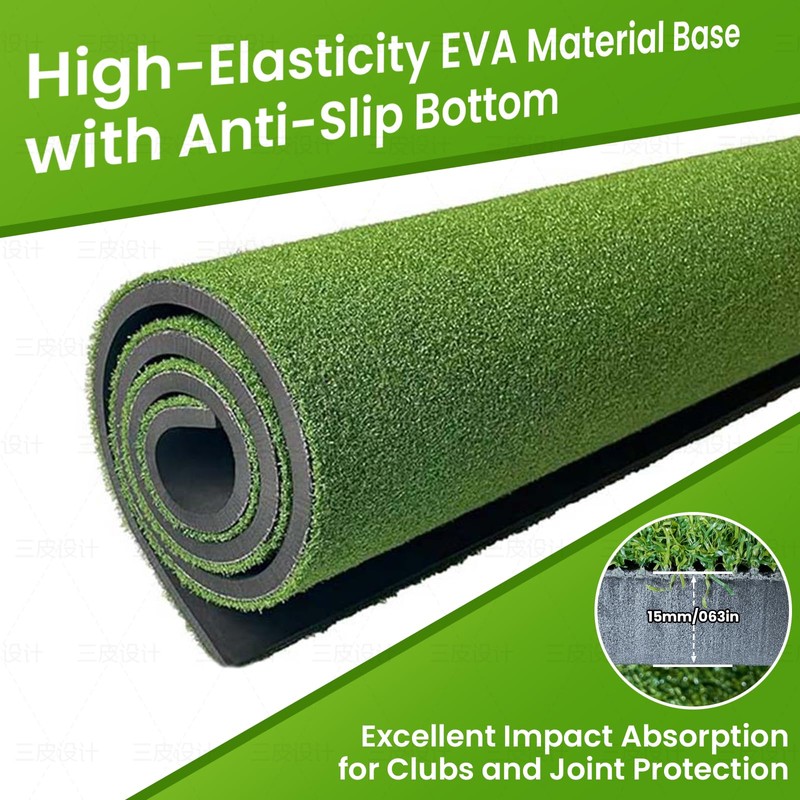 LPALNTYS Golf Hitting Mat 5x4ft, 31mm Artificial Turf Practice Mat