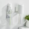 2 PCS Self-Adhesive Toothbrush Holders Wall Mounted, Water Proof Toothbrush