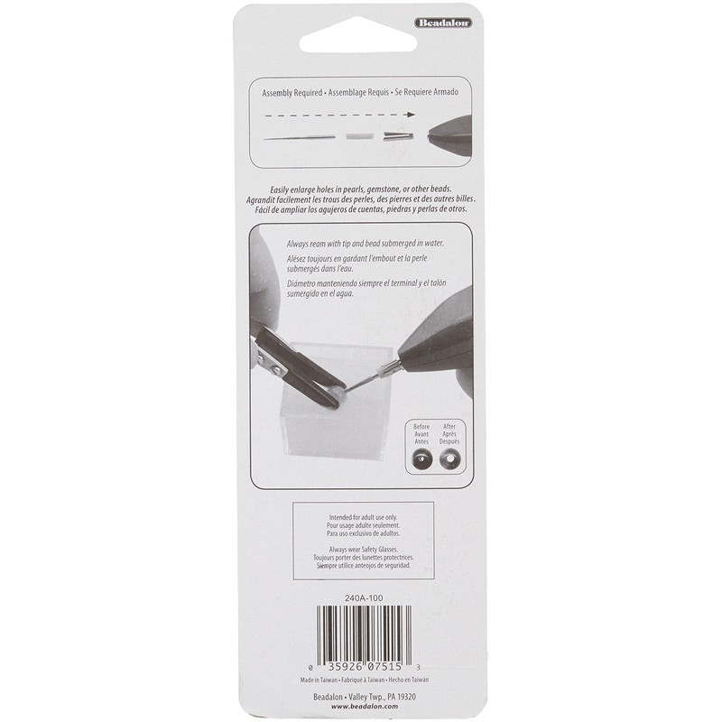 Beadalon Bead Reamer, Battery Operated Jewelry Making Tool, Blue