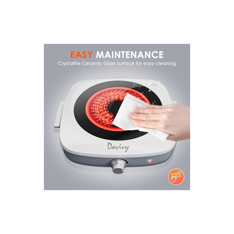 Hot Plate, Electric Cooking Surface, Adjustable Temperature