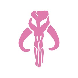 2X Pack Mandalorian Bantha Skull Sticker Vinyl Decal Notebook Car Window Laptop 2.75" x 4" (Soft Pink)