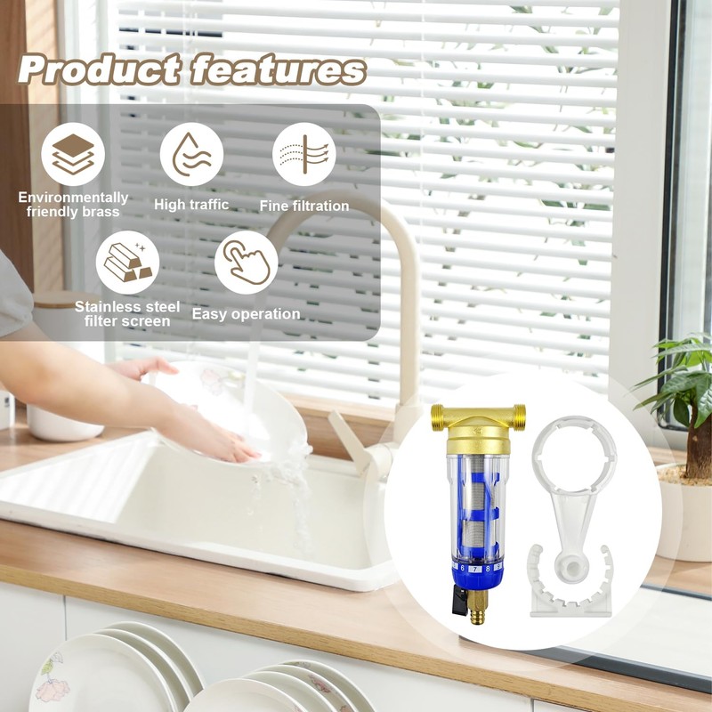 360 Degree High Pressure Backwash Filter, Reusable Spin-Down Sediment Water