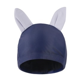 Women Ladies Swimming Cap PU Stretch Shower Bathing Cap Cute Ears Soft Breathable Turban Head Wrap for Long Short Hair Curls Ear Protection Surfing Swim Hat