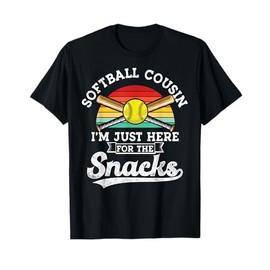 Softball cousin I'm Just Here for the snacks retro Softball T-Shirt
