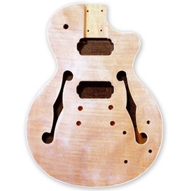 BexGears DIY Electric Guitar Kit, Natural, Right Handed, 6 String, H-H Pickup Configuration, Maple Neck, Okoume Body, Mahogany Top, Composite Ebony Fingerboard, Fixed Bridge