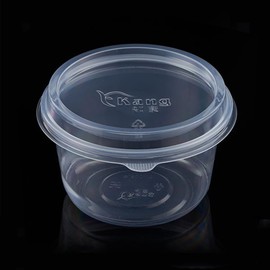 360 ml Soup Cups to Go Transparent Deli Cups Plastic Portion Cups with Lid Plastic Round Salad Bowl Clear Packaging Cups for Deli Pots to Take Away Restaurants Spice Sauces Pack of 30