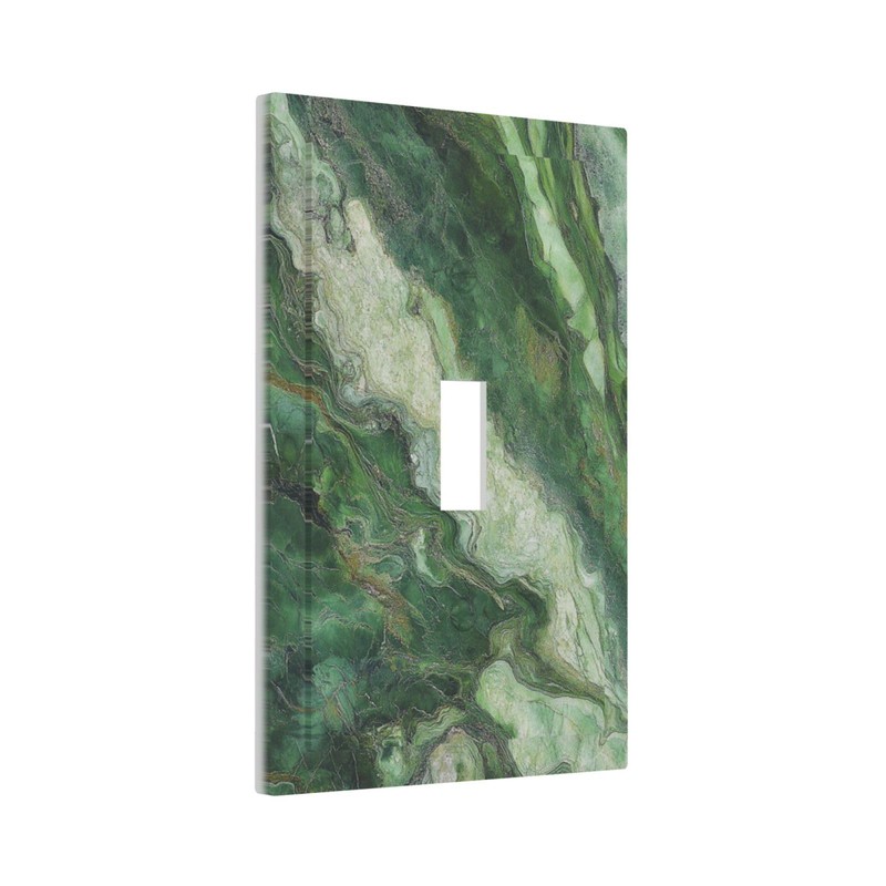 JDAKHD Light Switch Cover Plate Green Marble-Like Texture with Abstract