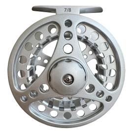 WFhuaye Fly Fishing Reel Large Arbor Design 7/8wt Aluminum Silver Fly Reels Freshwater Fishing