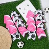 TELAIN Black Hair Bow Pink Bow for Football and Cheerleading,