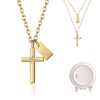 SXSEAGLE Cross Necklace A-Z Initial Pendant Necklace 24k Gold Plated