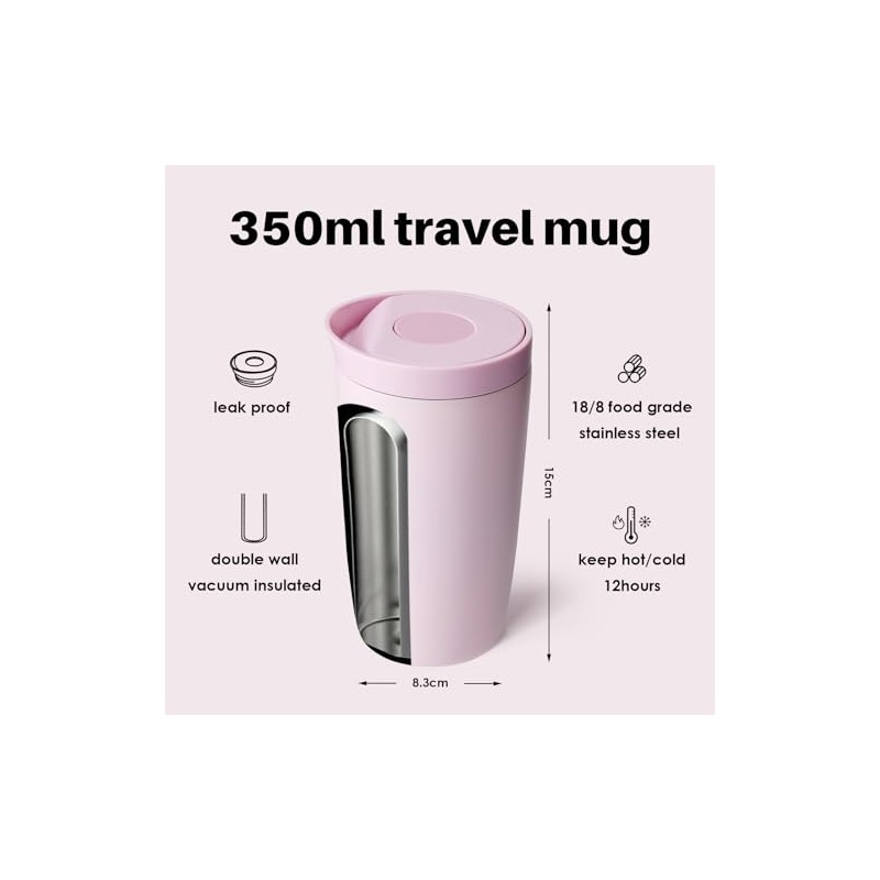 BOTTLE BOTTLE Taza de viaje aislada de 350ml con tapa