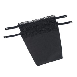 Desenda 2pcs Lady Lace Clip-on Mock Camisole Bra Insert Overlay Modesty Panels for Low Cut Tops Perfect for Covering Up No Embarresing Moments (Black)