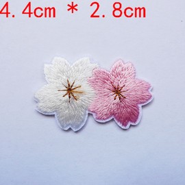 FAYADA 15pcs Mini Sakura Embroidered Applique Iron on Patches, Flower Embroidered Patches, Embroidered Sew Applique Repair Patch for Clothes Jackets Backpack Repairing