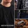 KeyUnity KA22BK Titanium EDC Outdoor Emergency Whistle Key Chain Necklace