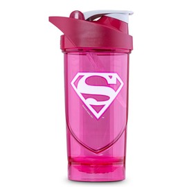 Shieldmixer Hero Pro Classic Shaker Supergirls Classic - BPA-Free - Gym Accessories - Protein Shaker - Fitness Water Bottle - Pink - 700 ml