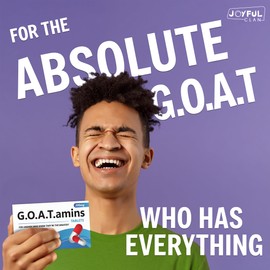 GOATamins – You Are Amazing Gifts, Funny Appreciation Gift for Legends, Best Mum and Dad Ever, Novelty Pill Box, Congratulations or Colleagues Leaving Gifts for Women, GOAT Trophy or Thank You Present