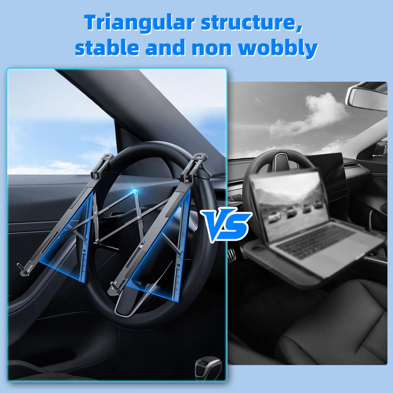 Angle Adjustable Car Steering Wheel Laptop Holder,Foldable Laptop Stand for