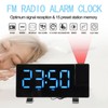 Digital Alarm Clock 180° Projection On Ceiling Wall USB Powered