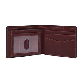 Fossil Everett Bifold With Flip ID Eggplant, Aubergine