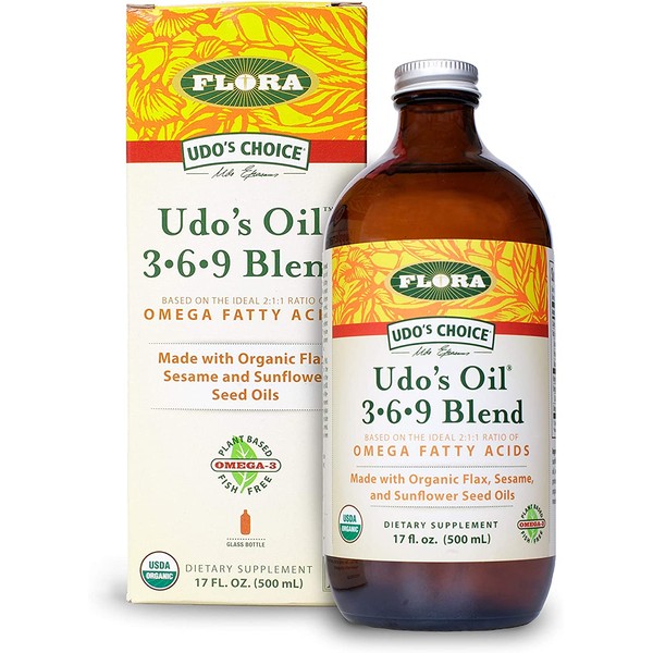 FLORA - Udo's Choice, Omega 369 Oil Blend, Brain Health, 17 Fl Oz