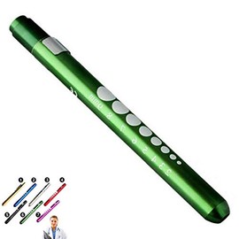 B07R4Y5CJH Mini Pen Torch Light SUPERTOOL Diagnostic Medical Penlight, Mini Reusable LED Penlight Flashlight Pen Torch for Home Outdoor Doctor Nurse EMT Emergency (Green,1 Pack),13.5cm