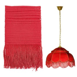 letsinstyle 10 Yards 6 Inch Red Tassel Fringe Trim, Polyester Tassel Trims Ribbon, DIY Sewing Accessory for DIY Craft Clothing and Dress Decoration