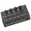 4 Channel Line Mixer Stereo Compact Low Noise Adjustable Volume