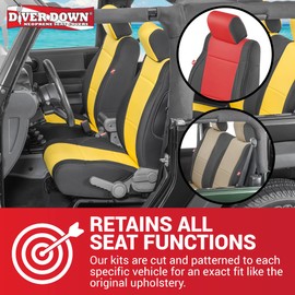 Diver Down Neoprene Seat Cover Set - Fits Jeep JK 2007-2018 Wrangler - Front and Back Seat Set - Waterproof Custom Fit Seat Covers - Soft Padded Thermal Resistant Cushion - (Tan, 2DR, 07-10)