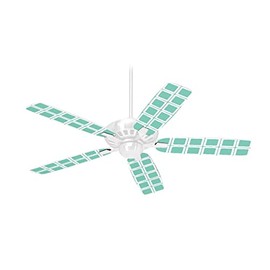 Squared Seafoam Green - Ceiling Fan Skin Kit fits most 42 inch fans (FAN and BLADES SOLD SEPARATELY)